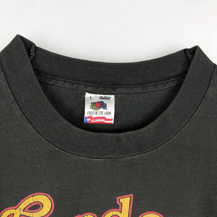 90'S Fruit of the Loom Worden's Advertising T-Shirt, Made in USA, Men's Size L (approx.), Vintage cotton Charcoal Vintage Second Hand