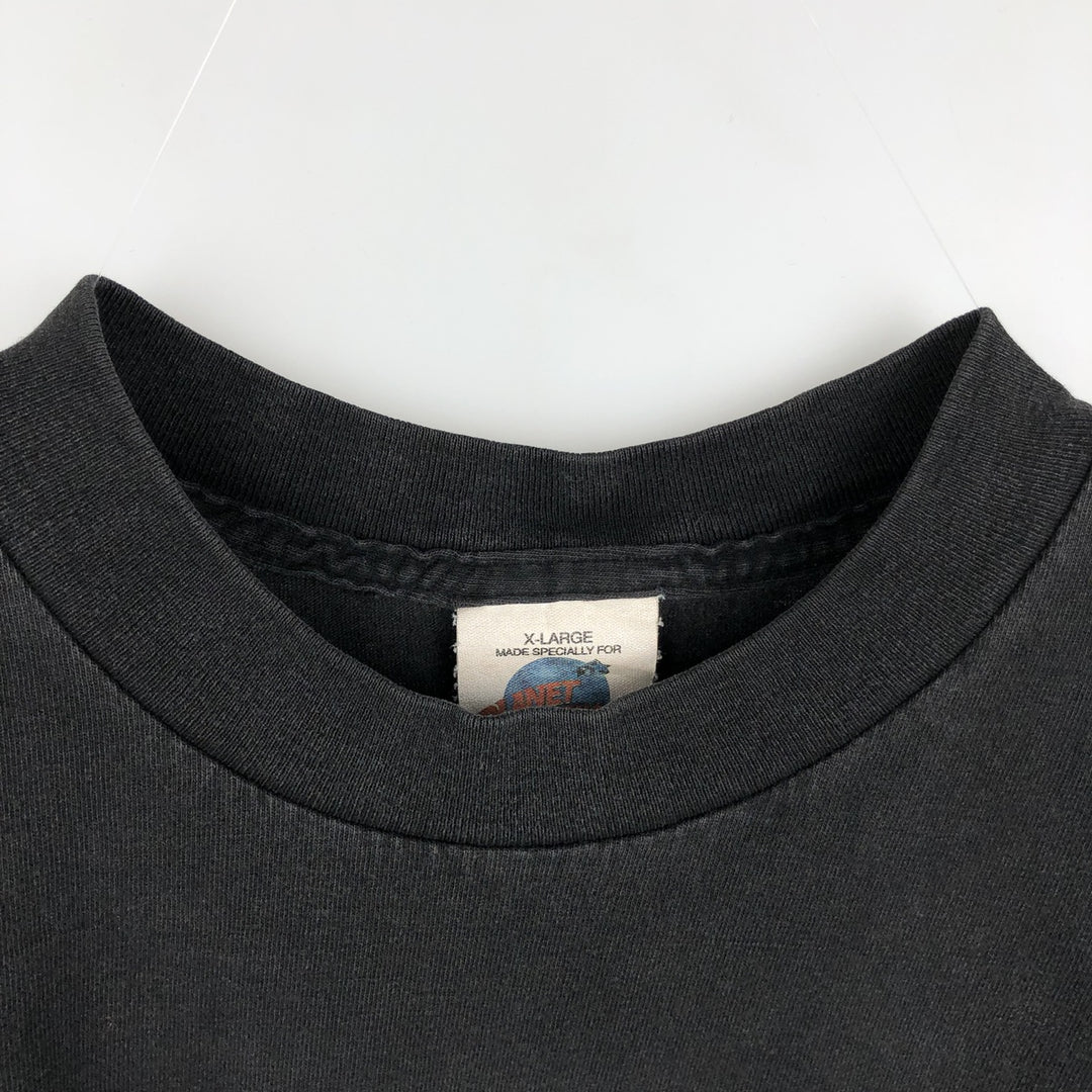 90'S PLANET HOLLYWOOD Advertising T-shirt Made in USA Men's XL Vintage cotton black type Vintage Second Hand