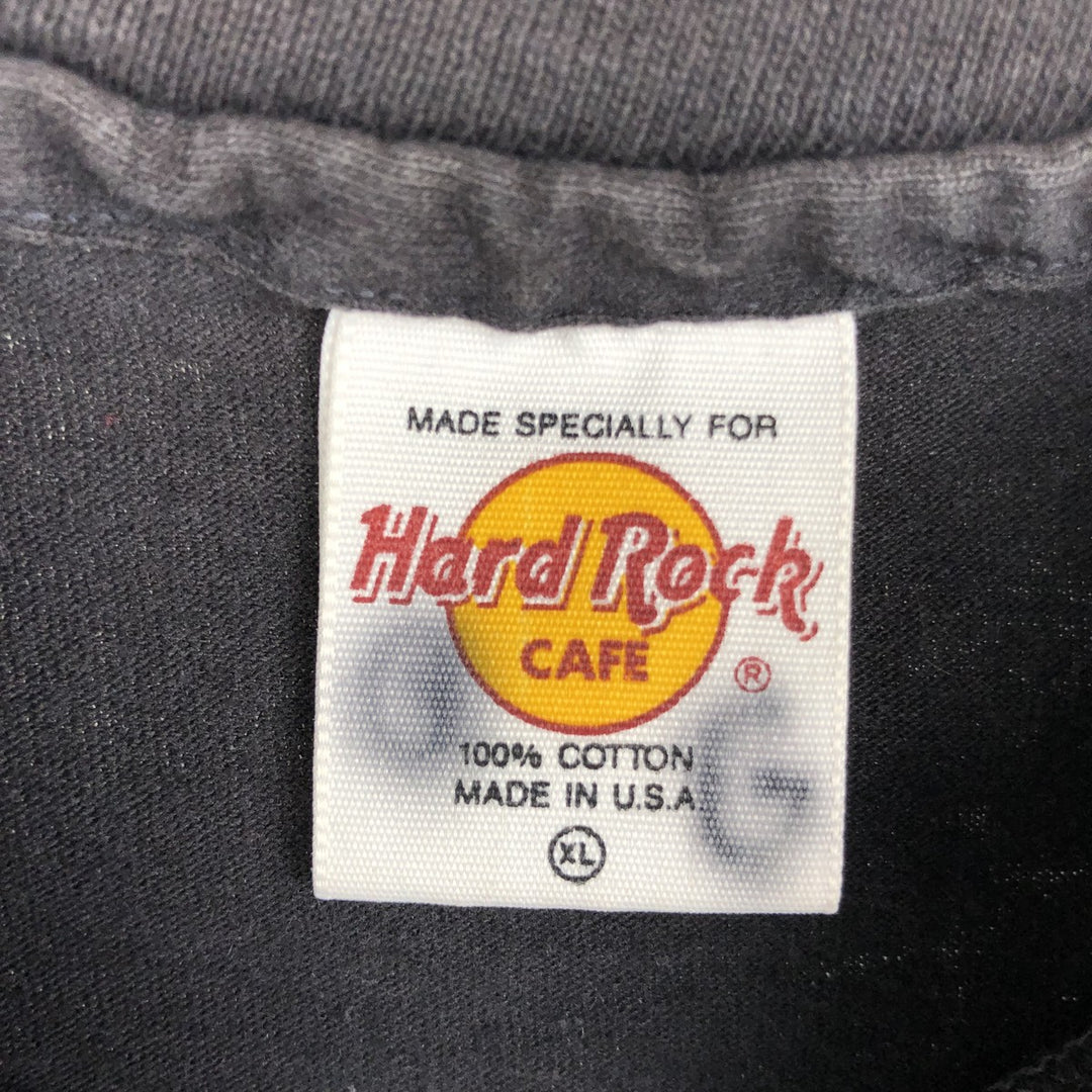 90'S HARD ROCK CAFE Hard Rock Cafe Advertising T-shirt Made in USA Men's XL Vintage cotton black type Vintage Second Hand