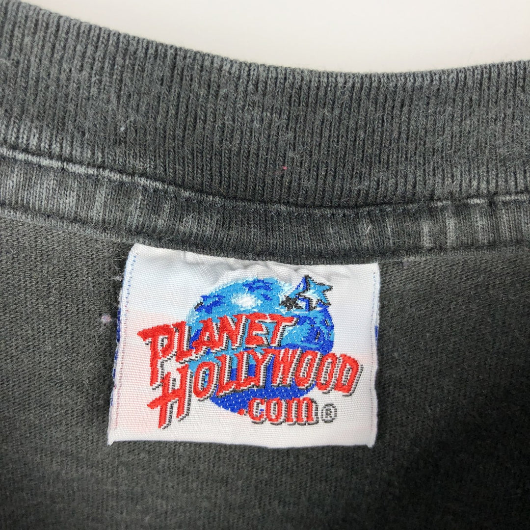 Vintage 90'S Planet Hollywood Advertising T-Shirt, Men's Size Medium unclear black type Vintage Second Hand
