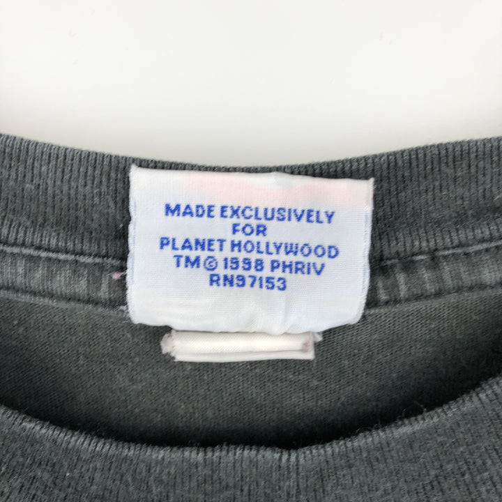 Vintage 90'S Planet Hollywood Advertising T-Shirt, Men's Size Medium unclear black type Vintage Second Hand