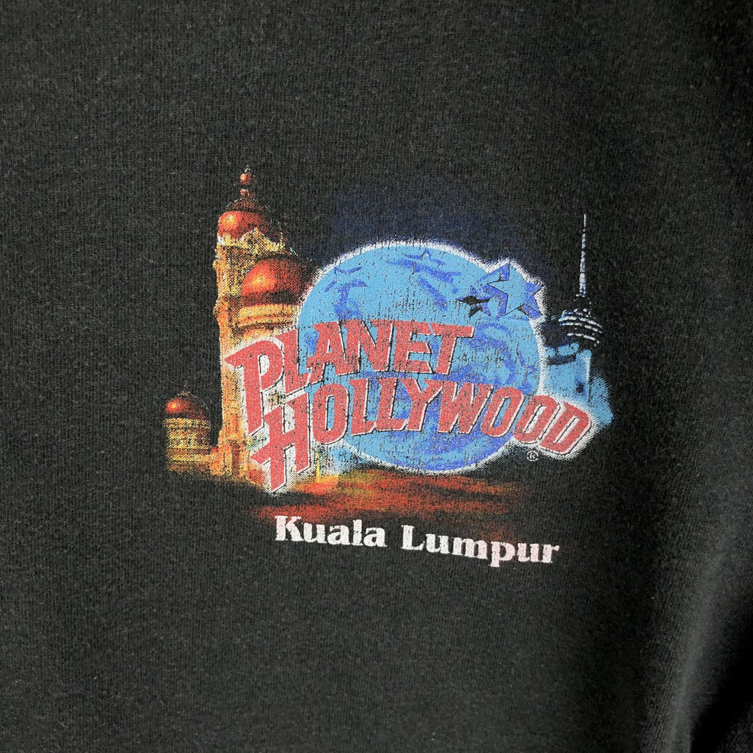 Vintage 90'S Planet Hollywood Advertising T-Shirt, Men's Size Medium unclear black type Vintage Second Hand