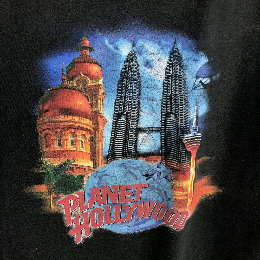 Vintage 90'S Planet Hollywood Advertising T-Shirt, Men's Size Medium unclear black type Vintage Second Hand
