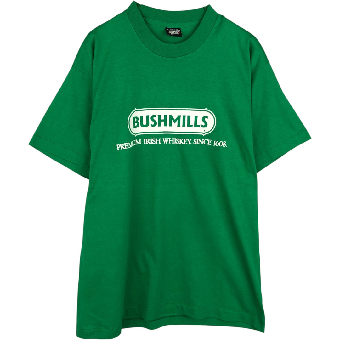 Screen Stars Best Bushmills Advertising T-Shirt, Made in USA, Men's Size XL (approx.) cotton green type Vintage Second Hand