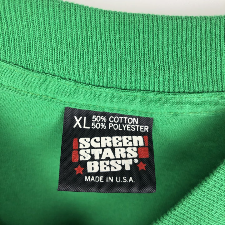 Screen Stars Best Bushmills Advertising T-Shirt, Made in USA, Men's Size XL (approx.) cotton green type Vintage Second Hand