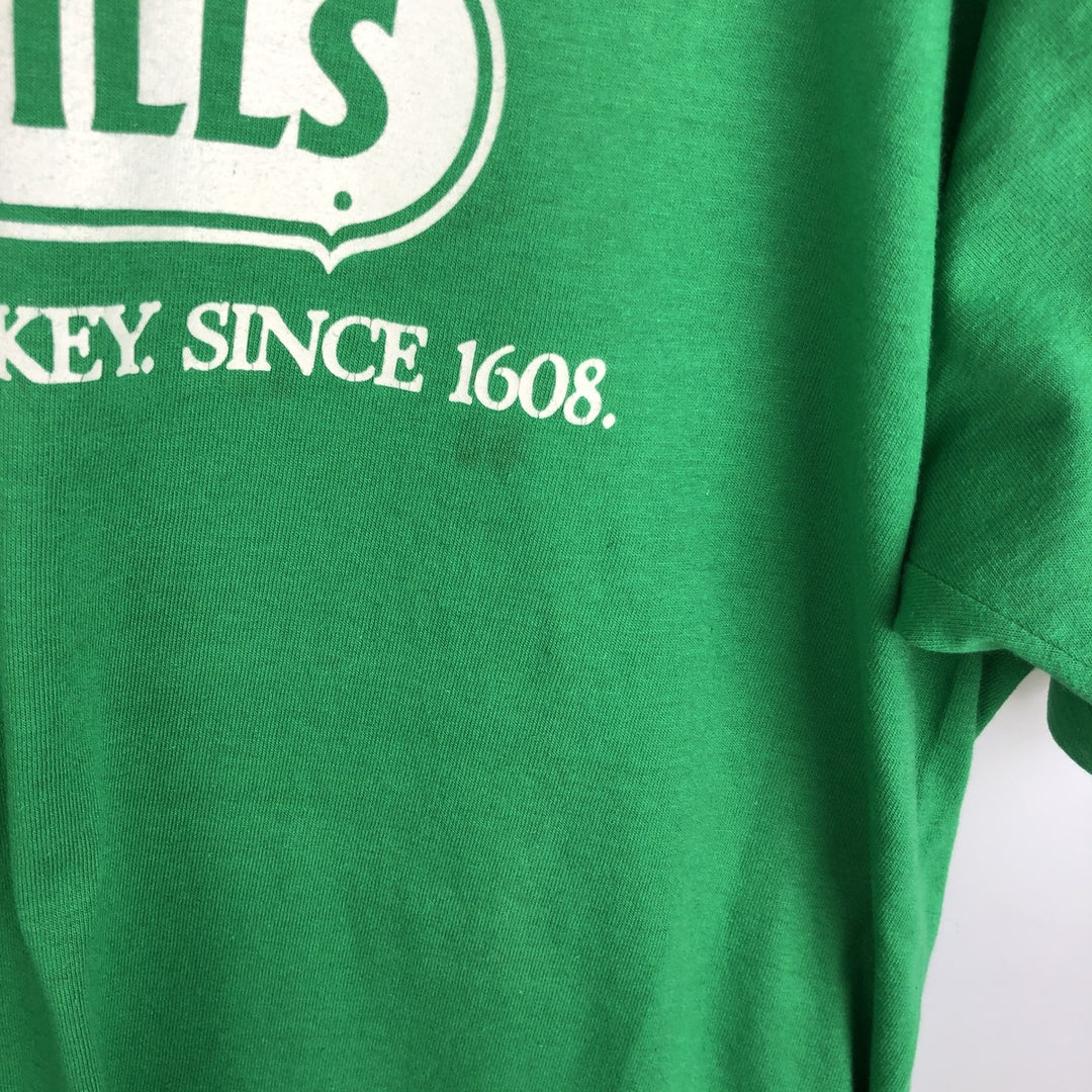 Screen Stars Best Bushmills Advertising T-Shirt, Made in USA, Men's Size XL (approx.) cotton green type Vintage Second Hand