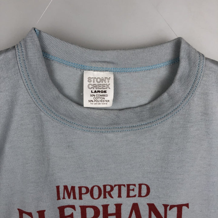 Carlsberg Animal Pattern Advertising T-Shirt, Made in USA, Men's Size L (approx.) cotton Blue type light blue Vintage Second Hand