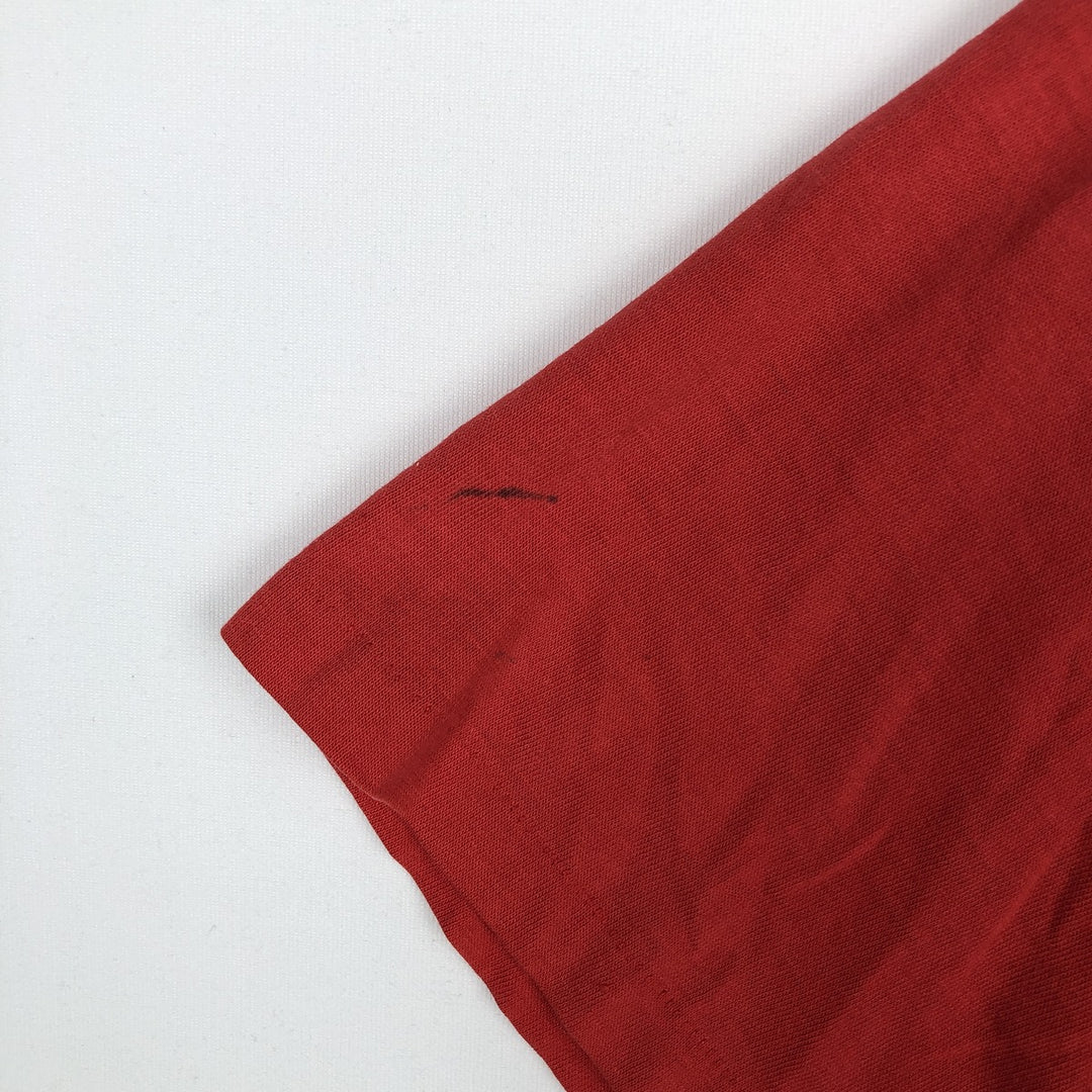 ~90'S Hanes FIFTY-FIFTY COMBED Jim Beam Advertising T-Shirt, Made in USA, Men's XL equivalent, Vintage cotton red type Vintage Second Hand