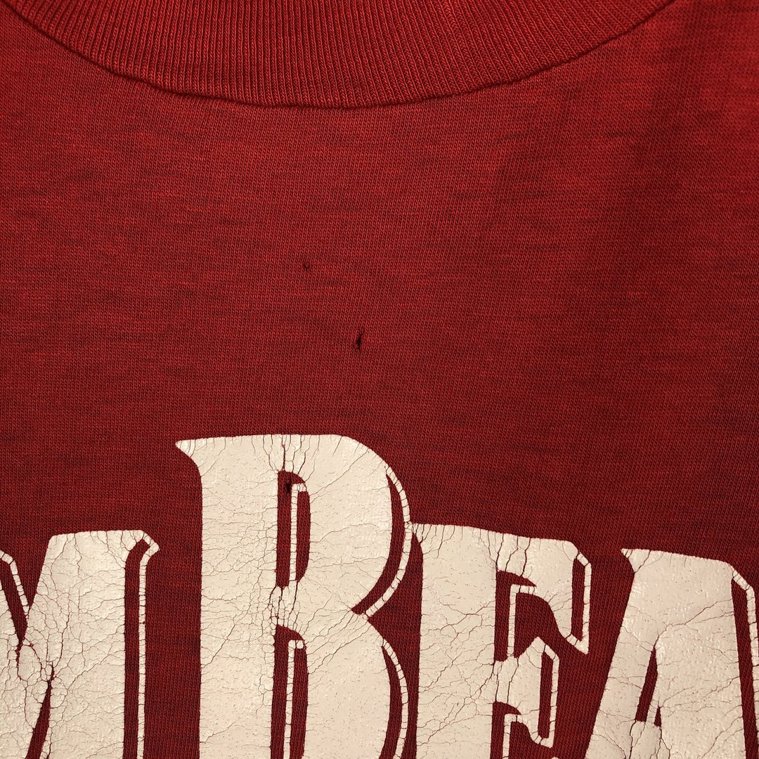 ~90'S Hanes FIFTY-FIFTY COMBED Jim Beam Advertising T-Shirt, Made in USA, Men's XL equivalent, Vintage cotton red type Vintage Second Hand