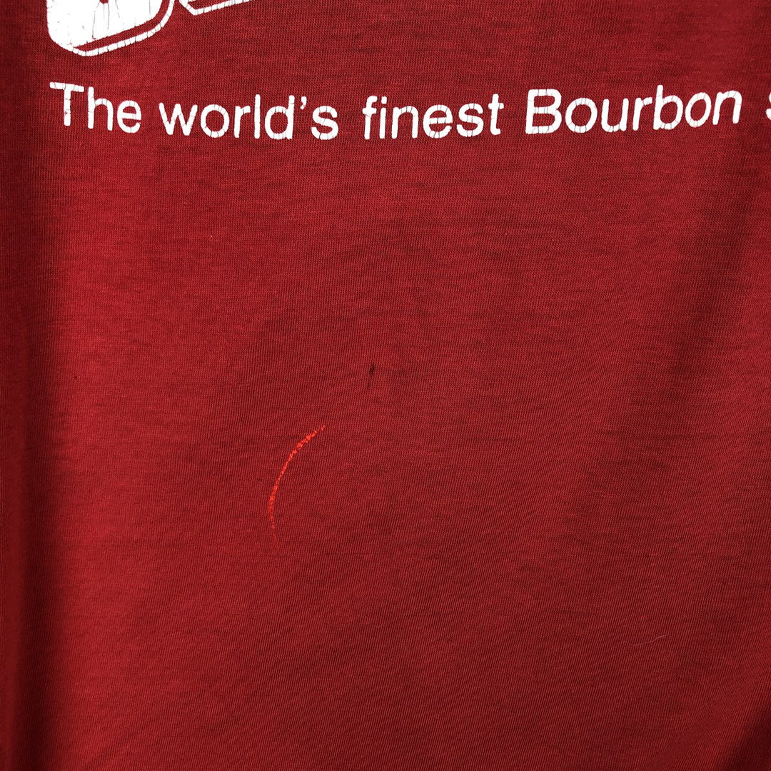 ~90'S Hanes FIFTY-FIFTY COMBED Jim Beam Advertising T-Shirt, Made in USA, Men's XL equivalent, Vintage cotton red type Vintage Second Hand