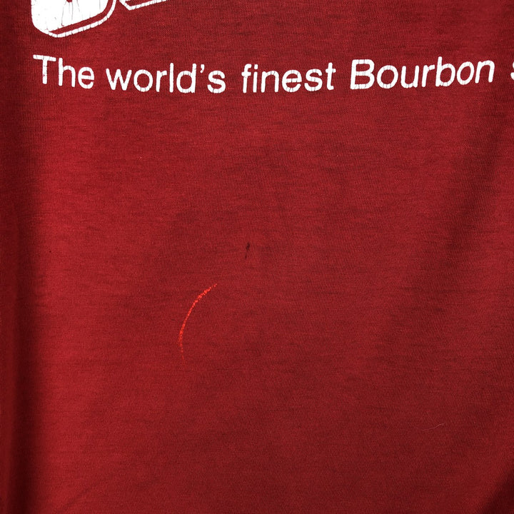 ~90'S Hanes FIFTY-FIFTY COMBED Jim Beam Advertising T-Shirt, Made in USA, Men's XL equivalent, Vintage cotton red type Vintage Second Hand