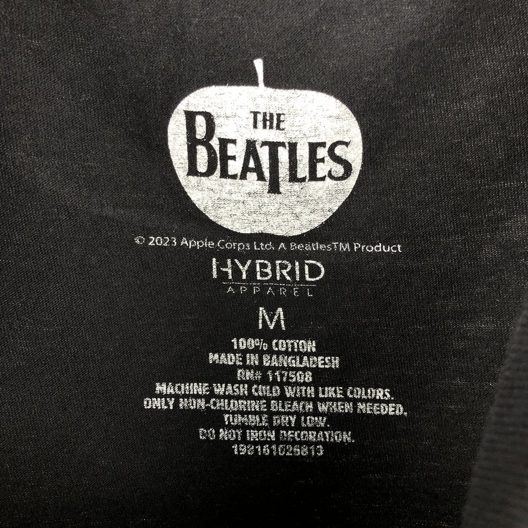 THE BEATLES Band T-shirt, Men's M size cotton black type Vintage Second Hand