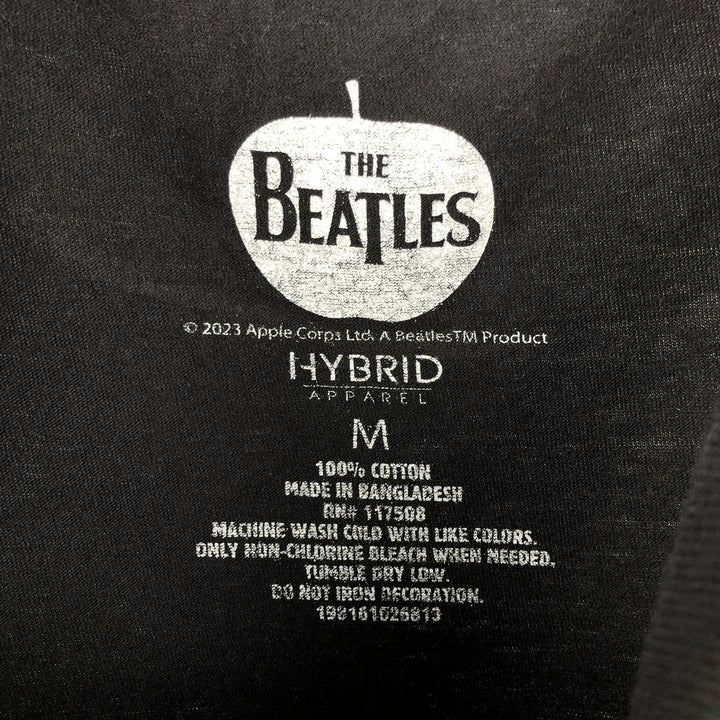 THE BEATLES Band T-shirt, Men's M size cotton black type Vintage Second Hand