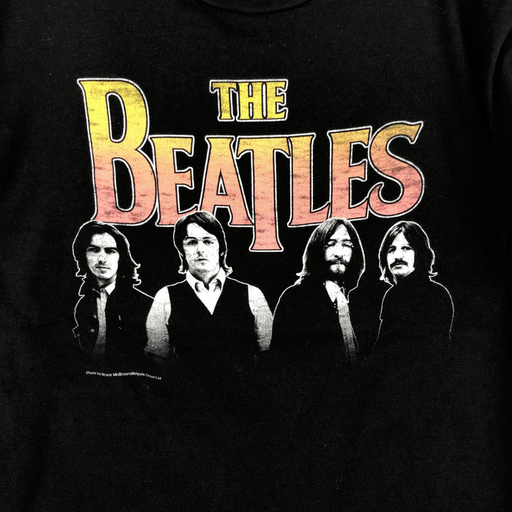 THE BEATLES Band T-shirt, Men's M size cotton black type Vintage Second Hand
