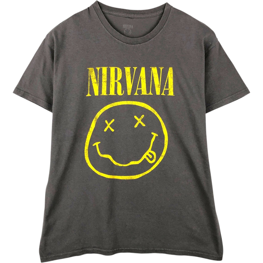 NIRVANA Nirvana Band T-shirt, Band T, Men's L size cotton Charcoal Vintage Second Hand