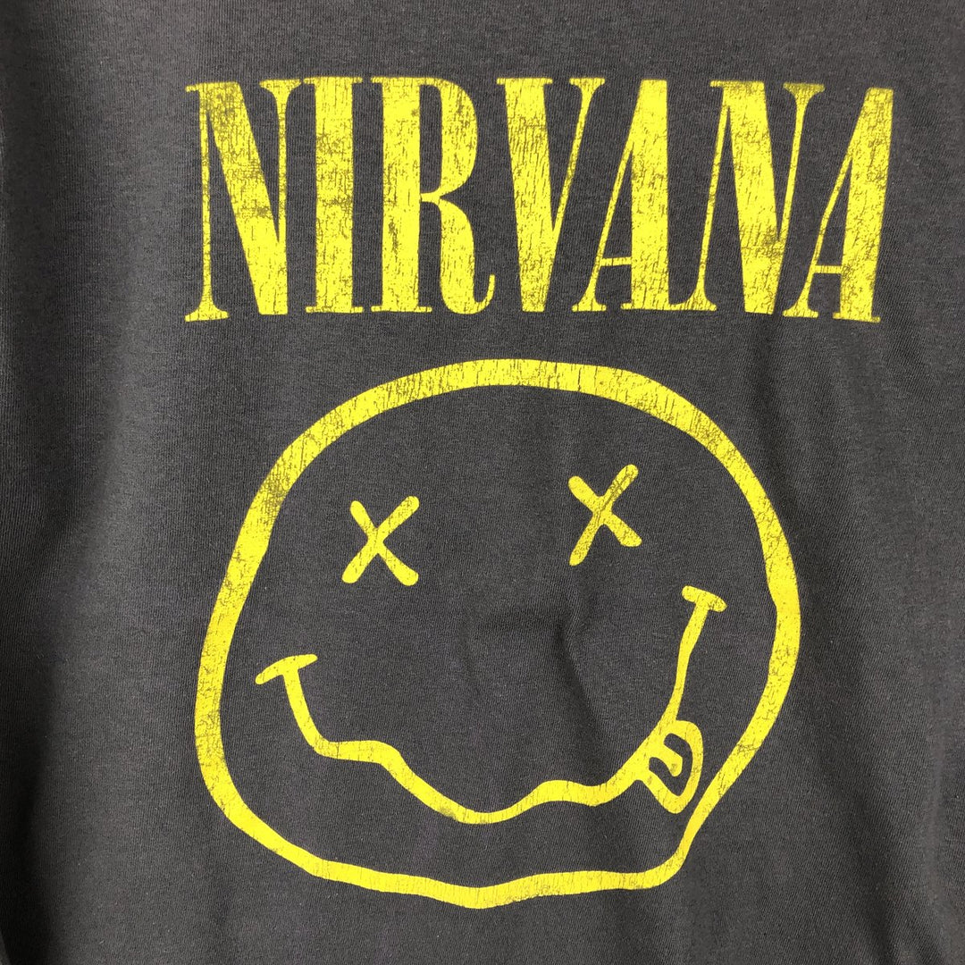 NIRVANA Nirvana Band T-shirt, Band T, Men's L size cotton Charcoal Vintage Second Hand