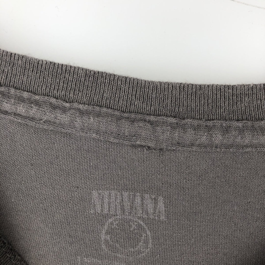 NIRVANA Nirvana Band T-shirt, Band T, Men's L size cotton Charcoal Vintage Second Hand
