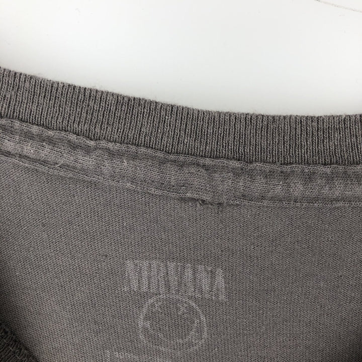 NIRVANA Nirvana Band T-shirt, Band T, Men's L size cotton Charcoal Vintage Second Hand