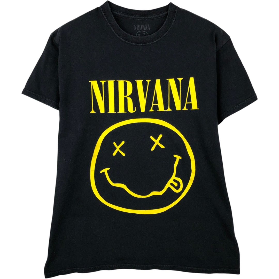 NIRVANA Nirvana Band T-shirt, Band T, Men's M size cotton black type Vintage Second Hand