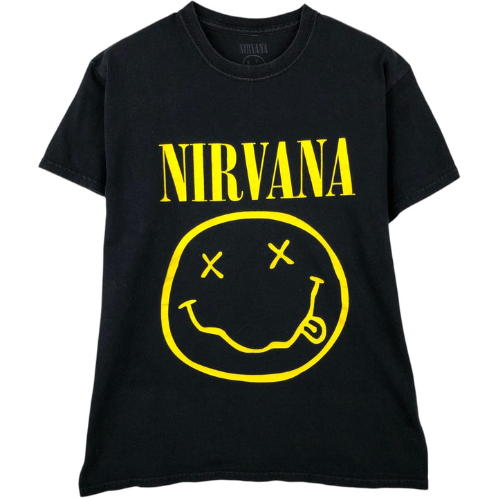 NIRVANA Nirvana Band T-shirt, Band T, Men's M size cotton black type Vintage Second Hand