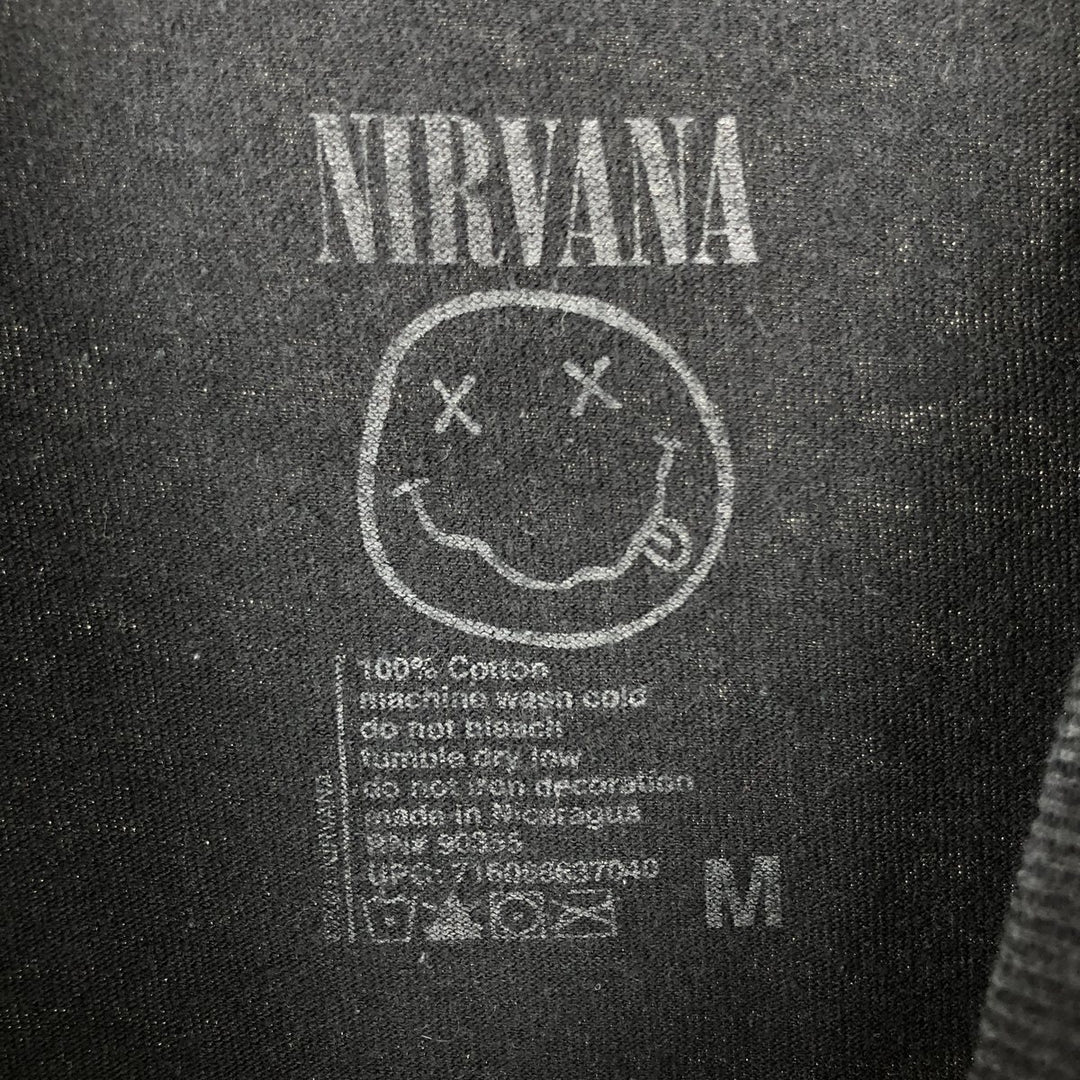 NIRVANA Nirvana Band T-shirt, Band T, Men's M size cotton black type Vintage Second Hand