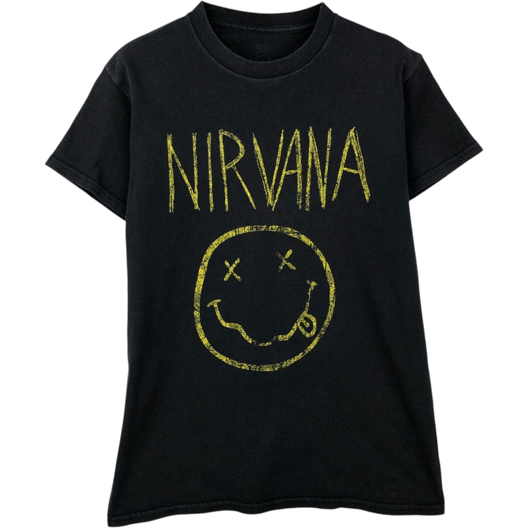NIRVANA Nirvana Band T-shirt Band T Men's S size cotton black type Vintage Second Hand