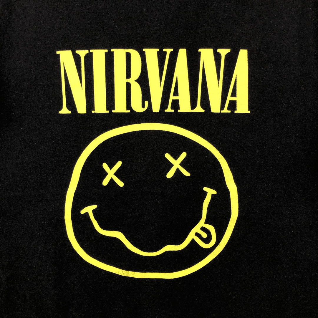 NIRVANA Nirvana Band T-shirt, Band T, Men's L size cotton black type Vintage Second Hand