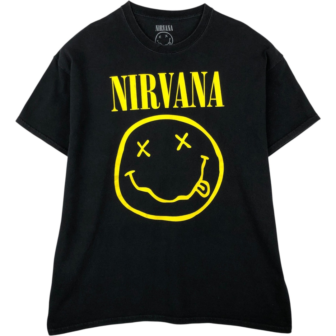 NIRVANA Nirvana Band T-shirt, Band T, Men's XL size cotton black type Vintage Second Hand