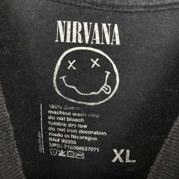 NIRVANA Nirvana Band T-shirt, Band T, Men's XL size cotton black type Vintage Second Hand