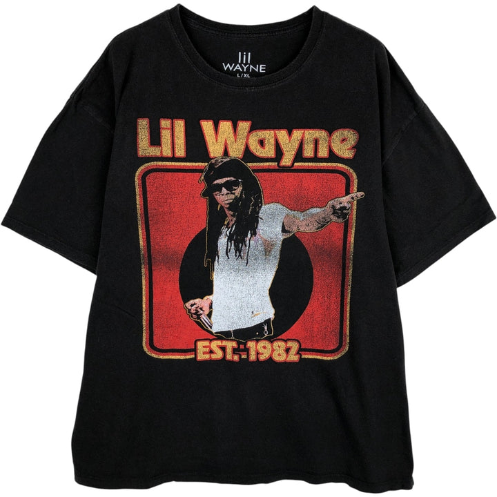 LIL WAYNE Rap T-shirt, Men's XL size cotton black type Vintage Second Hand