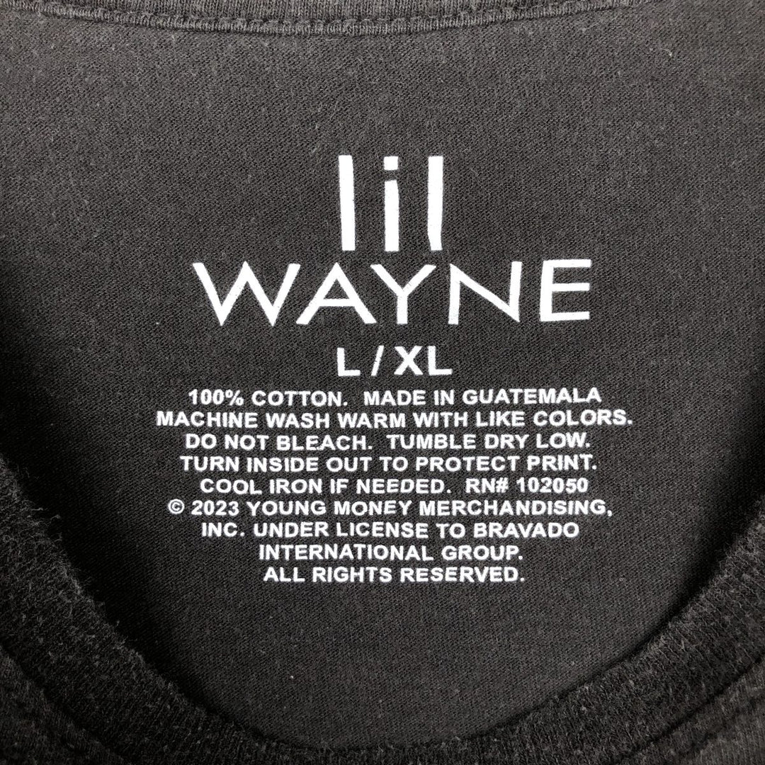 LIL WAYNE Rap T-shirt, Men's XL size cotton black type Vintage Second Hand