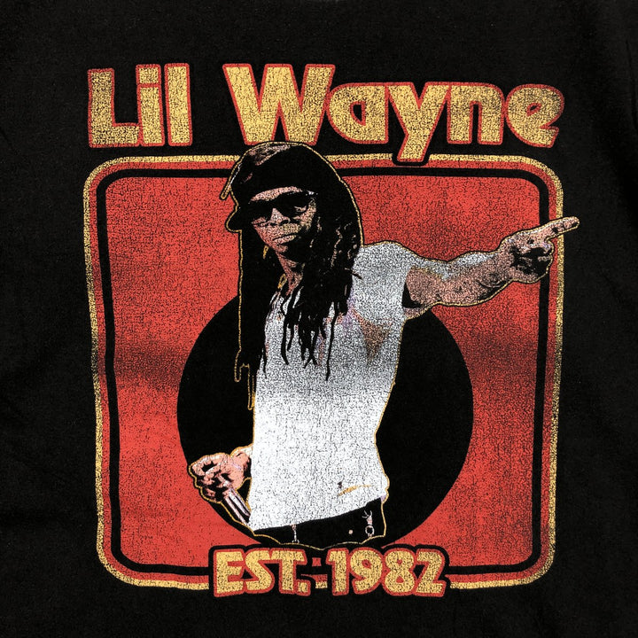 LIL WAYNE Rap T-shirt, Men's XL size cotton black type Vintage Second Hand