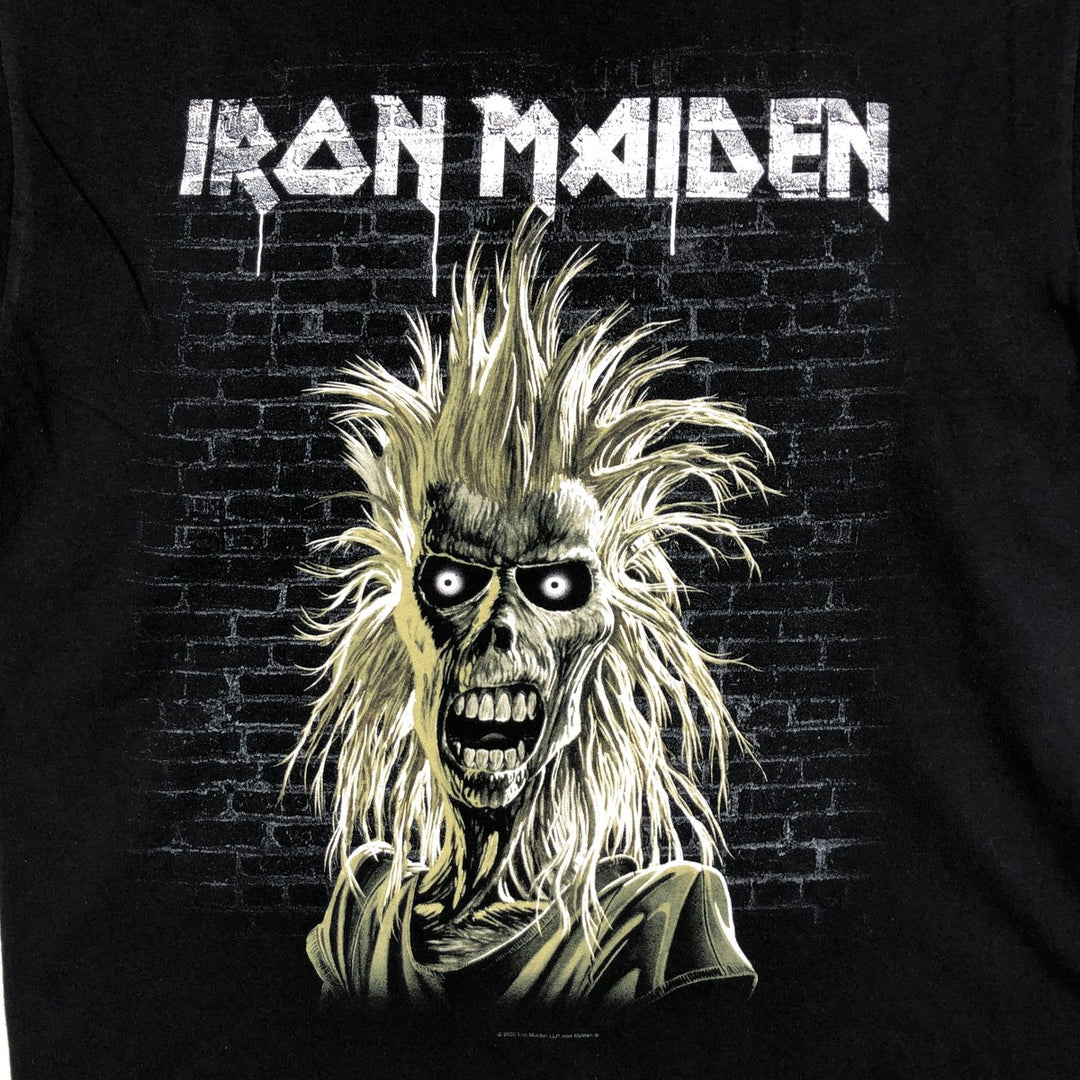 Gildan Iron Maiden Band T-Shirt, Men's L Size cotton black type Vintage Second Hand