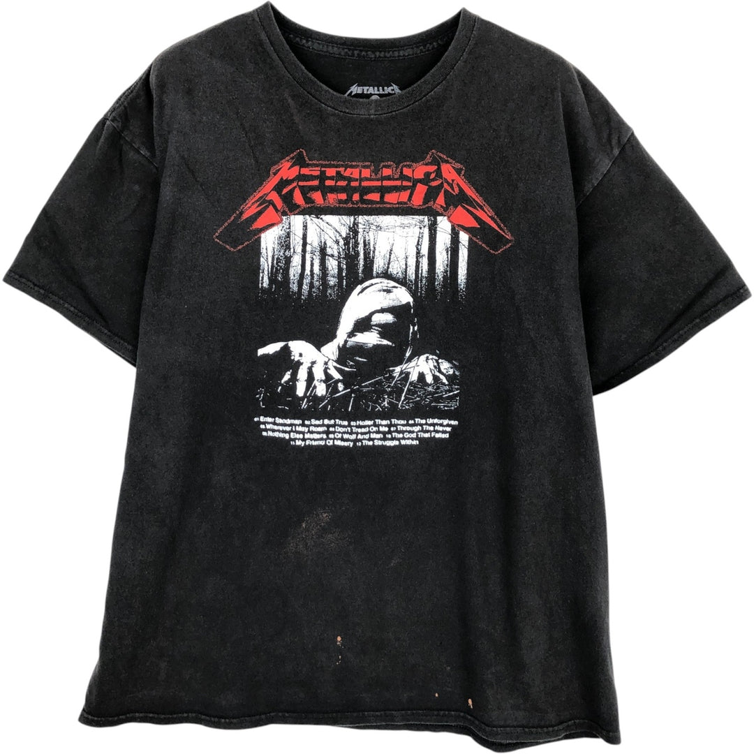 METALLICA Metallica Band T-shirt Band T Men's XL size cotton black type Vintage Second Hand