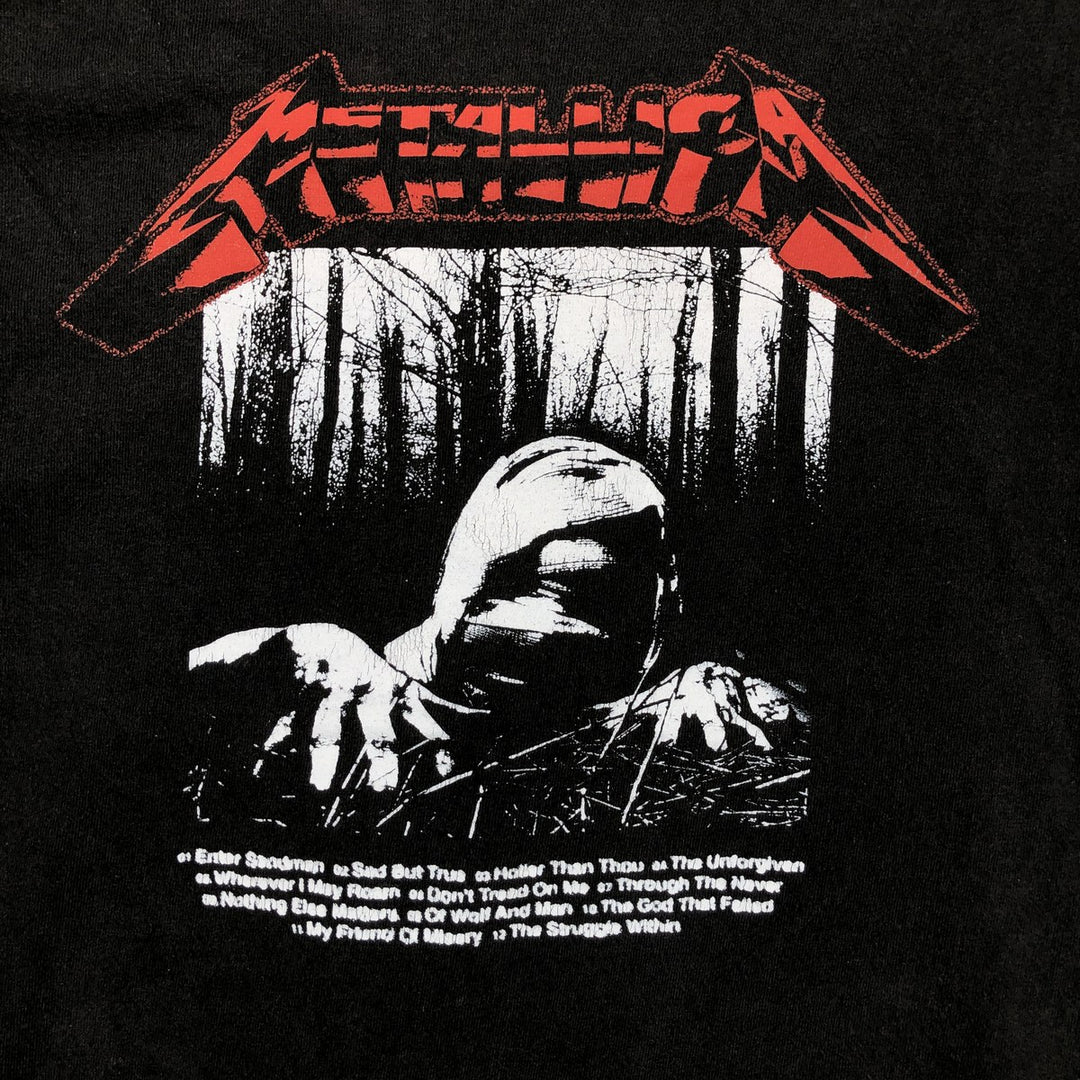 METALLICA Metallica Band T-shirt Band T Men's XL size cotton black type Vintage Second Hand