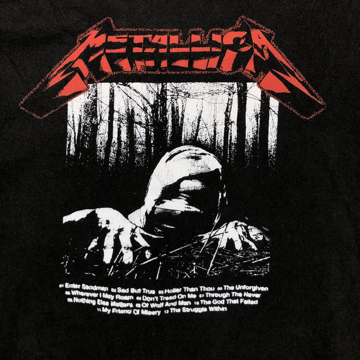 METALLICA Metallica Band T-shirt Band T Men's XL size cotton black type Vintage Second Hand