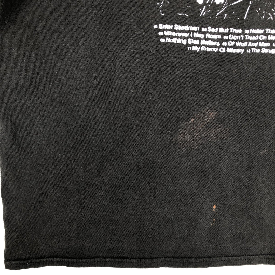 METALLICA Metallica Band T-shirt Band T Men's XL size cotton black type Vintage Second Hand