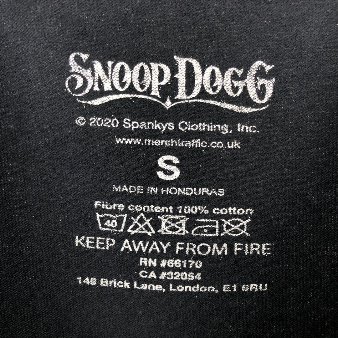 SNOOP DOGG Snoop Dogg Rap T-shirt Rap T Men's S size cotton black type Vintage Second Hand