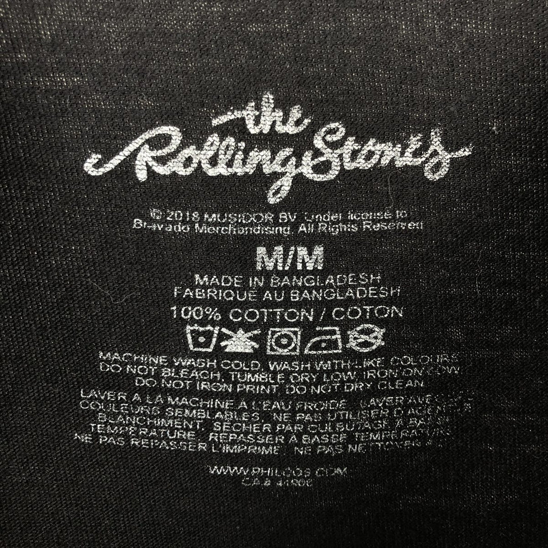 The Rolling Stones Band T-shirt, Men's M size cotton black type Vintage Second Hand