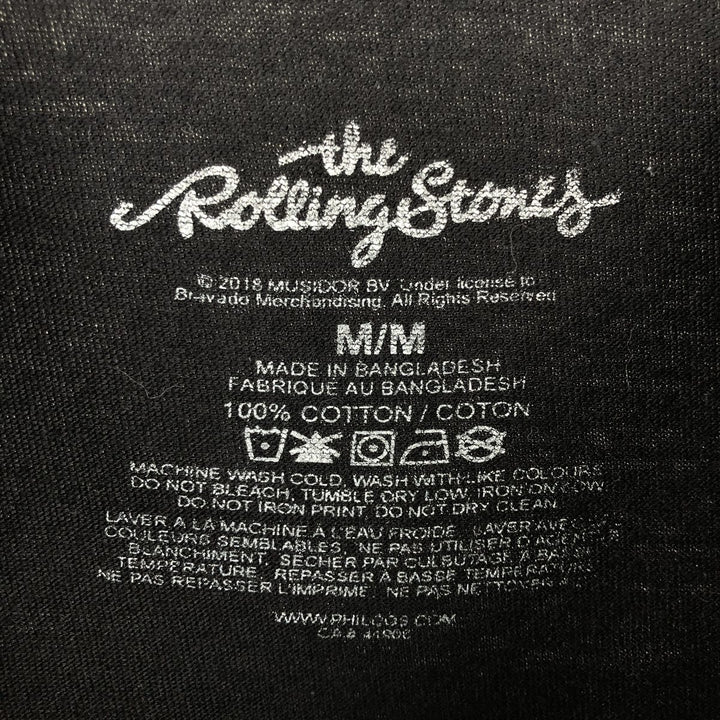 The Rolling Stones Band T-shirt, Men's M size cotton black type Vintage Second Hand