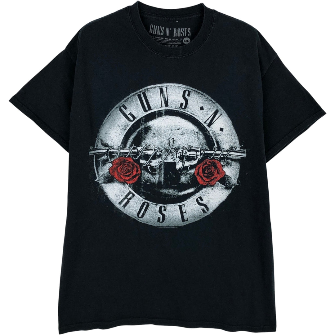 GUNS N' ROSES Guns N' Roses Band T-shirt Band Tee Men's M size cotton black type Vintage Second Hand