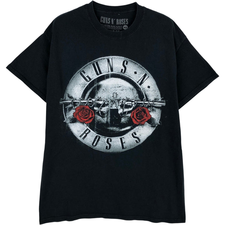 GUNS N' ROSES Guns N' Roses Band T-shirt Band Tee Men's M size cotton black type Vintage Second Hand