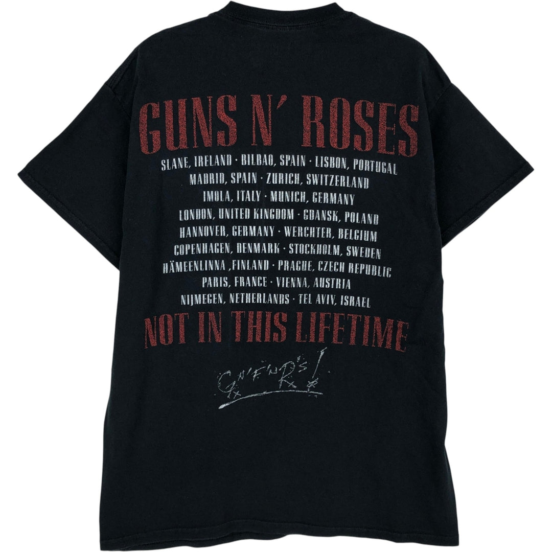 GUNS N' ROSES Guns N' Roses Band T-shirt Band Tee Men's M size cotton black type Vintage Second Hand