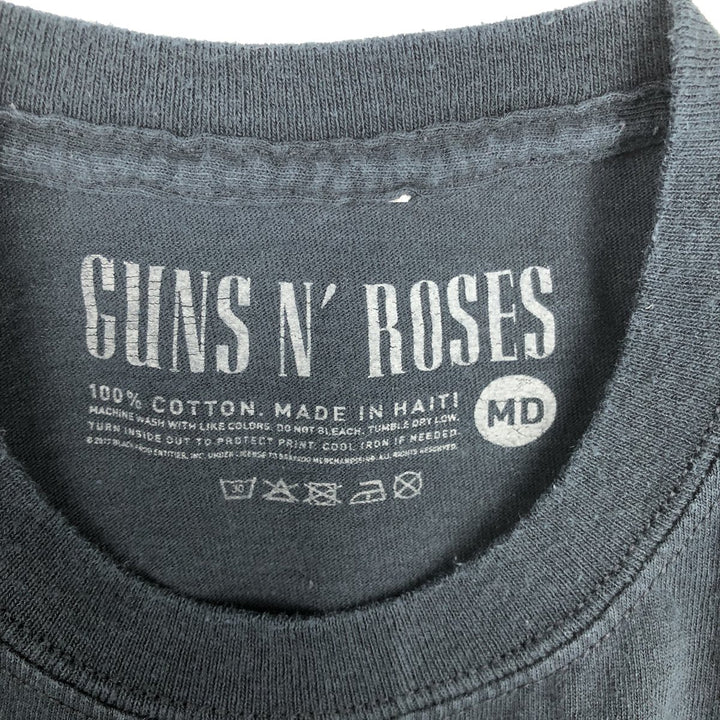 GUNS N' ROSES Guns N' Roses Band T-shirt Band Tee Men's M size cotton black type Vintage Second Hand