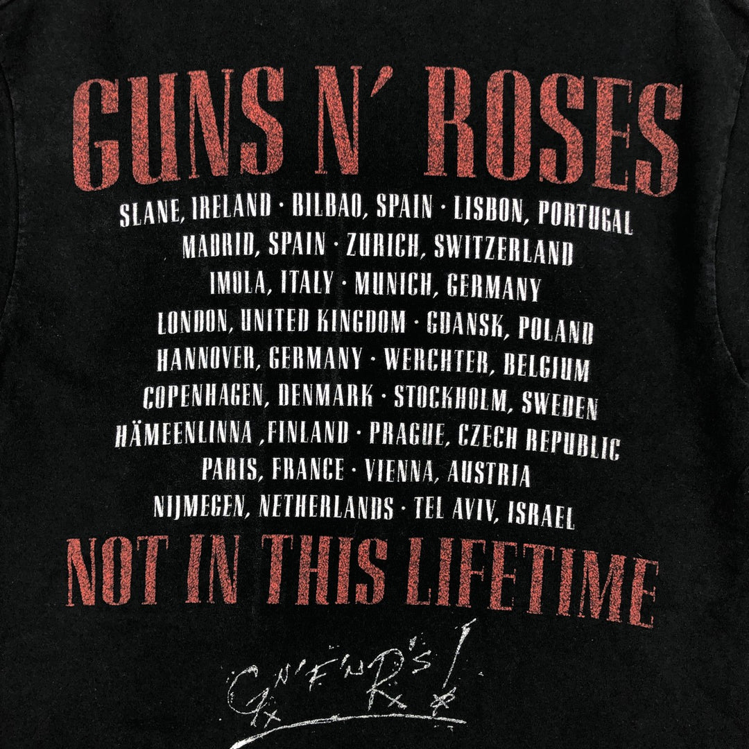 GUNS N' ROSES Guns N' Roses Band T-shirt Band Tee Men's M size cotton black type Vintage Second Hand