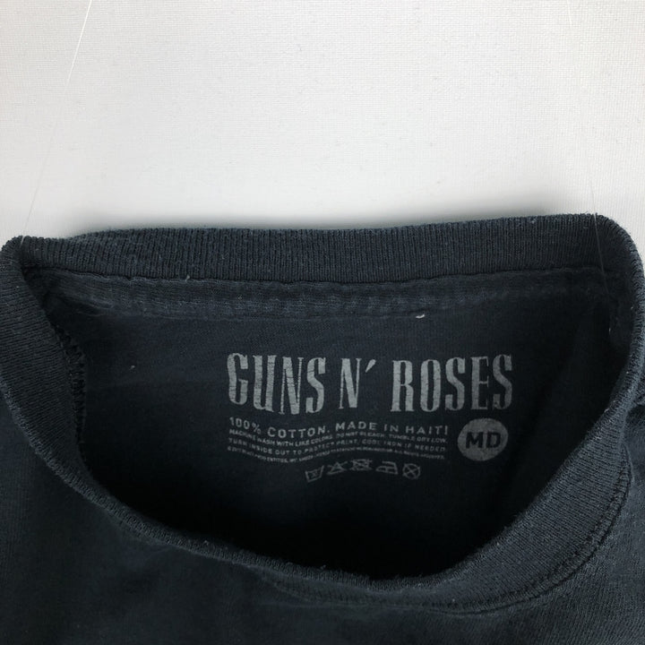 GUNS N' ROSES Guns N' Roses Band T-shirt Band Tee Men's M size cotton black type Vintage Second Hand