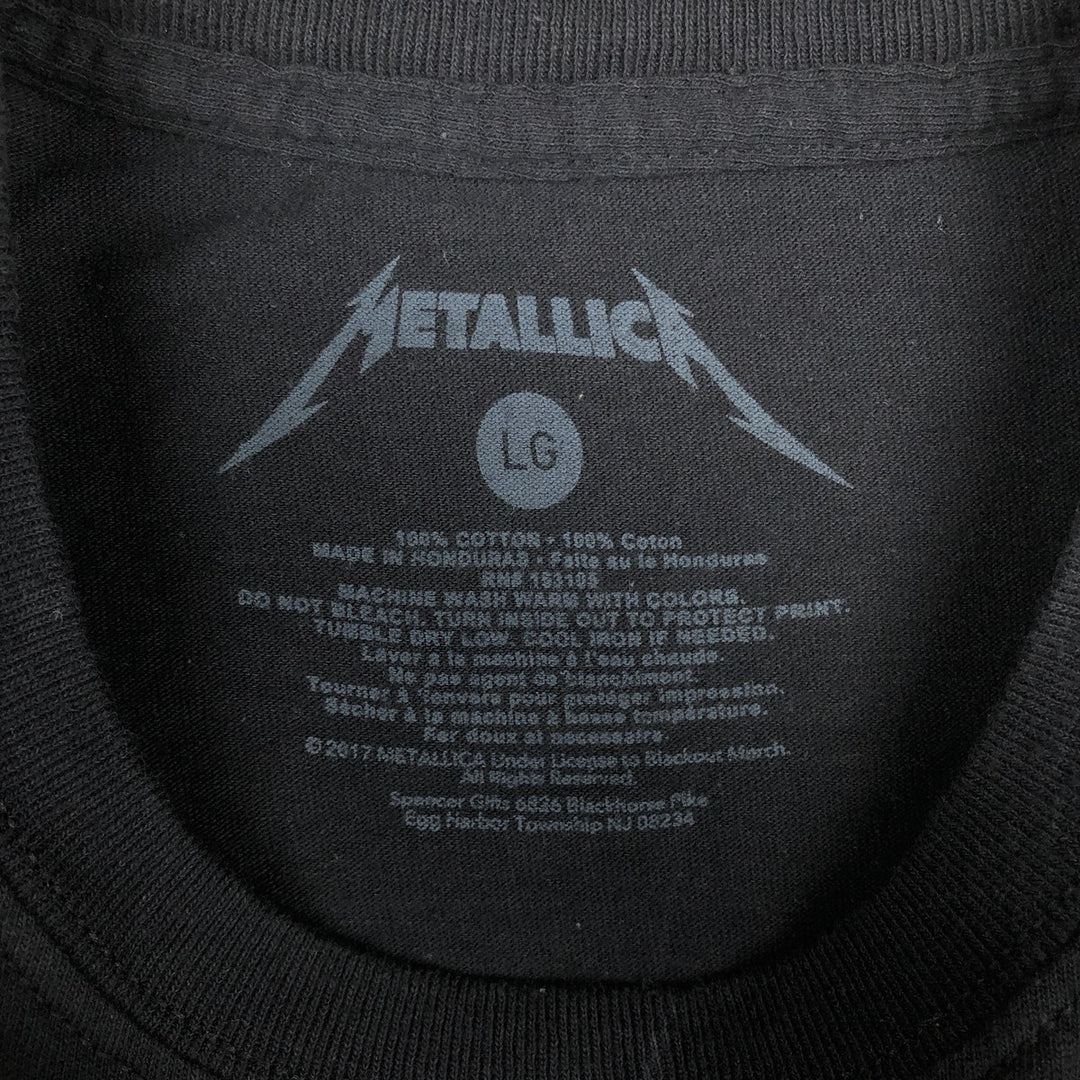 METALLICA Metallica Band T-shirt Band T Men's L size cotton black type Vintage Second Hand