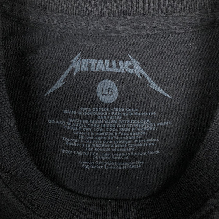 METALLICA Metallica Band T-shirt Band T Men's L size cotton black type Vintage Second Hand
