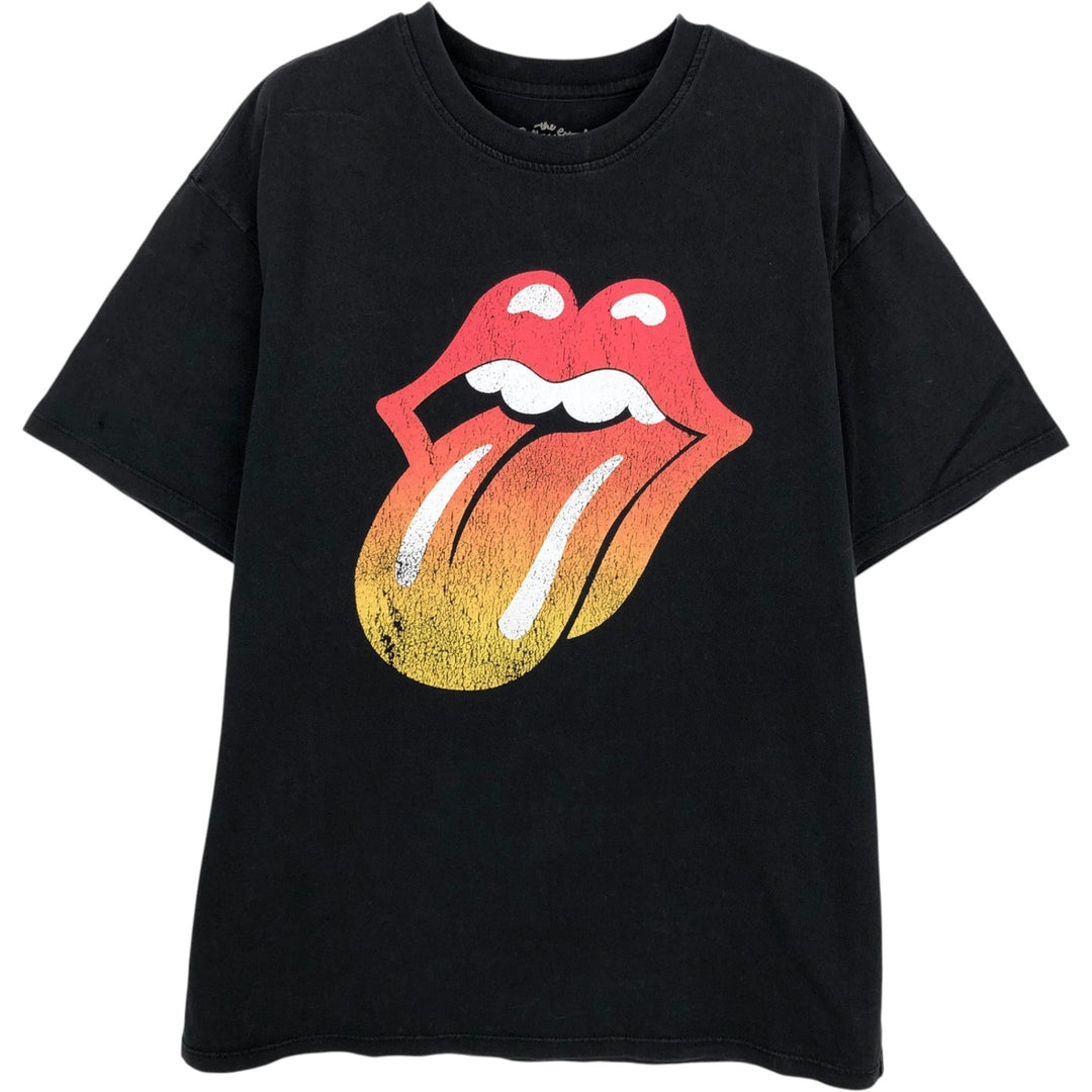 The Rolling Stones Band T-shirt, Band T, Men's L size unclear black type Vintage Second Hand