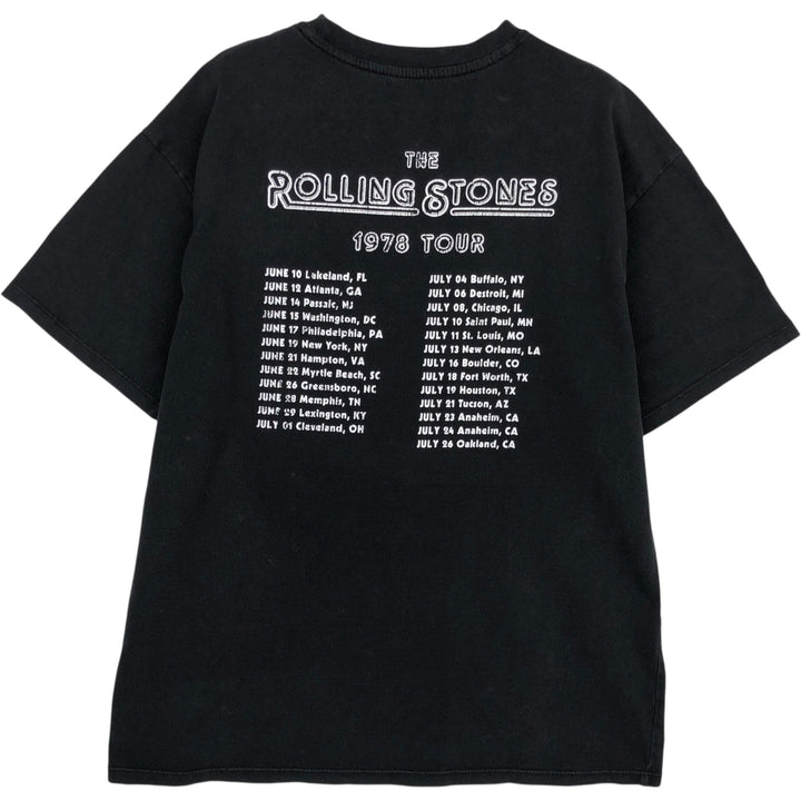 The Rolling Stones Band T-shirt, Band T, Men's L size unclear black type Vintage Second Hand